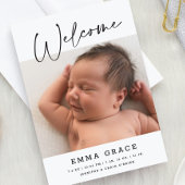 Einfache Elegante Kalligrafie Begrüßung Baby Birth Ankündigung