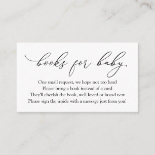 Einfache elegante Kalligrafie-Bücher für Babyanfra Begleitkarte