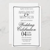 Einfache elegante Kalligrafie Einladung zur Hochze (Vorne/Hinten)