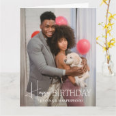 Einfache Elegante Kalligrafie Geburtstag Stilvolle Karte (Gelbe Blume)