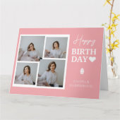 Einfache Elegante Kalligrafie Geburtstag Stilvolle Karte (Gelbe Blume)