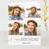 Einfache Elegante Kalligrafie Geburtstag Stilvolle Karte (Gelbe Blume)