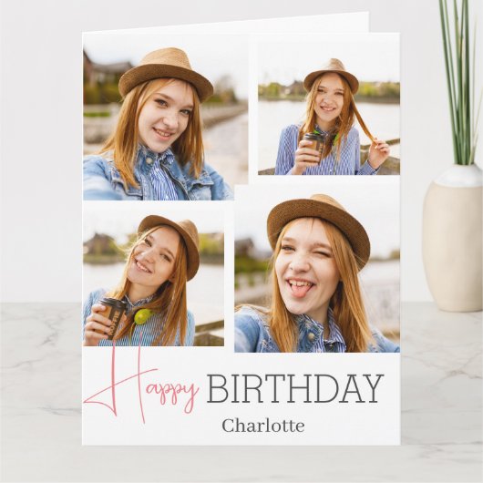 Einfache Elegante Kalligrafie Geburtstag Stilvolle Karte (Vorderseite)