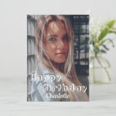 Einfache Elegante Kalligrafie Geburtstag Stilvolle Karte (Stehend Vorderseite)