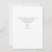 Einfache Elegante Kalligrafie Geburtstag Stilvolle Karte (Rückseite)