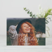 Einfache Elegante Kalligrafie Geburtstag Stilvolle Karte (Stehend Vorderseite)