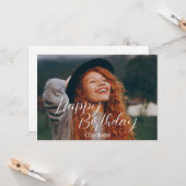 Einfache Elegante Kalligrafie Geburtstag Stilvolle Karte (Vorderseite/Rückseite Beispiel)