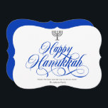 Einfache elegante Kalligrafie glücklich hanukkah Feiertagskarte<br><div class="desc">Einfache elegante Kalligraphie glücklich hanukkah Holiday Card</div>