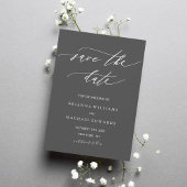 Einfache Elegante Kalligrafie GraySpeichern Sie da Save The Date