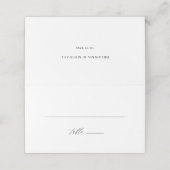 Einfache elegante Kalligrafie-Hochzeitstisch Platzkarte (Außenseite Aufgefaltet)
