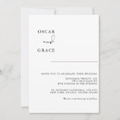 Einfache elegante Kalligrafie in einer Hochzeit Einladung (Vorderseite)