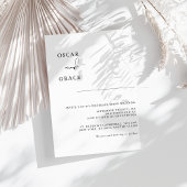 Einfache elegante Kalligrafie in einer Hochzeit Einladung