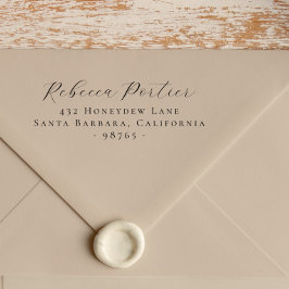 Einfache Elegante Kalligrafie Minimale Rücksendead Gummistempel