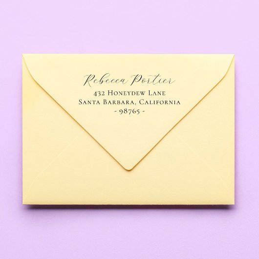 Einfache Elegante Kalligrafie Moderne Rücksendeadr Gummistempel