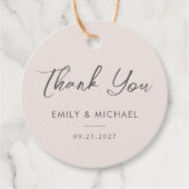 Einfache elegante Kalligrafie Pink Wedding Vielen Geschenkanhänger (Vorderseite)