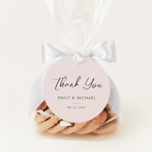 Einfache elegante Kalligrafie Pink Wedding Vielen Geschenkanhänger