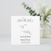 Einfache elegante Kalligrafie Schrift Save the Dat Date (Stehend Vorderseite)