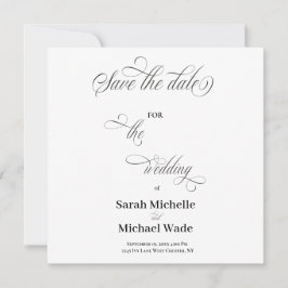 Einfache elegante Kalligrafie-Schrift Save-the-Dat Save The Date