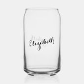 Einfache Elegante Kalligrafie Script Chic Mit Mono Dosenglas (Vorderseite)