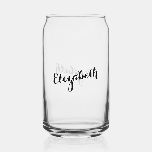 Einfache Elegante Kalligrafie Script Chic Mit Mono Dosenglas (Vorderseite)