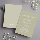 Einfache Elegante Kalligrafie Script Sage Green Einladung