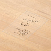Einfache Elegante Kalligrafie-Skripte Hochzeit Acryleinladungen (Ablage )