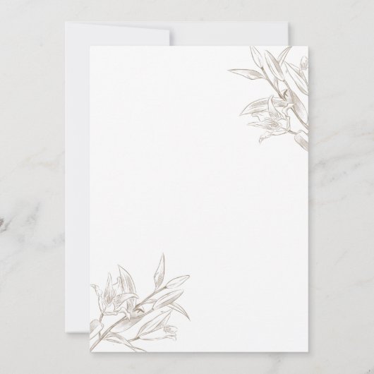 Einfache Elegante Kalligrafie-Skripte Hochzeit Einladung (Rückseite)