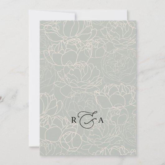 Einfache Elegante Kalligrafie-Skripte Hochzeit Einladung (Rückseite)