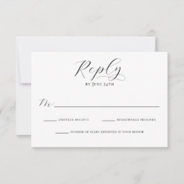Einfache elegante Kalligrafie-Skripte Moderne Hoch RSVP Karte