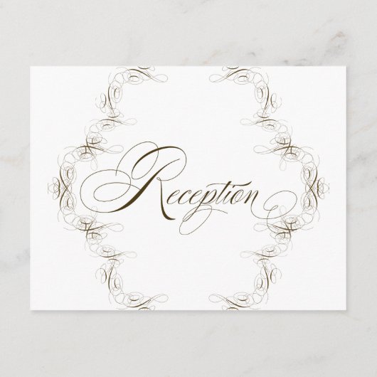 Einfache Elegante Kalligrafie Swirl Formaler Empfa Begleitkarte (Rückseite)