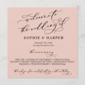 Einfache Elegante Kalligrafie Typografie Rosa Rosa Programm (Vorderseite)