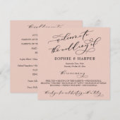 Einfache Elegante Kalligrafie Typografie Rosa Rosa Programm (Vorne/Hinten)