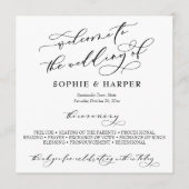 Einfache Elegante Kalligrafie Typografie Schwarz-w Programm (Vorderseite)