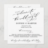 Einfache Elegante Kalligrafie Typografie Schwarz-w Programm (Vorne/Hinten)