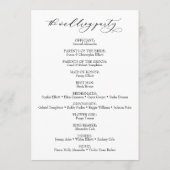 Einfache Elegante Kalligrafie Typografie Schwarz-w Programm (Rückseite)