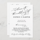 Einfache Elegante Kalligrafie Typografie Schwarz-w Programm (Vorne/Hinten)