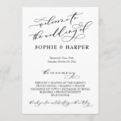 Einfache Elegante Kalligrafie Typografie Schwarz-w Programm (Vorderseite)