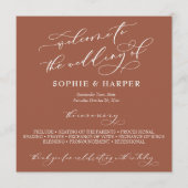 Einfache Elegante Kalligrafie Typografie Terracott Programm (Vorderseite)