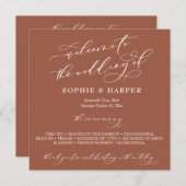 Einfache Elegante Kalligrafie Typografie Terracott Programm (Vorne/Hinten)