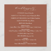 Einfache Elegante Kalligrafie Typografie Terracott Programm (Rückseite)