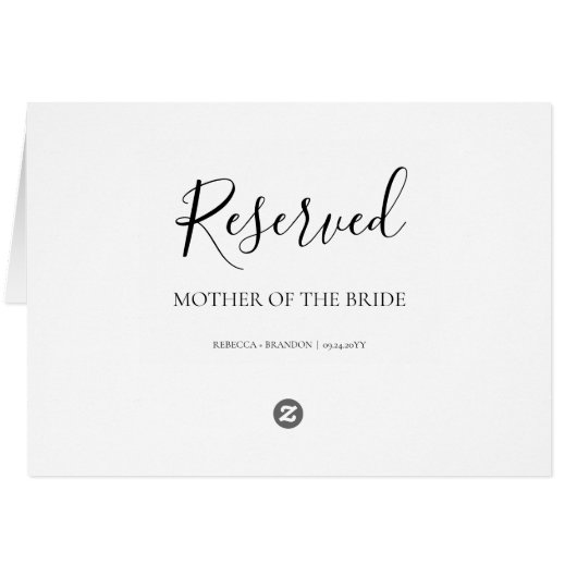 Einfache elegante Kalligrafie vorbehalten Hochzeit (Rückseite Horizontal)