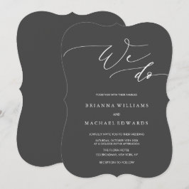 Einfache elegante Kalligrafie - Wir machen Holzkoh Einladung