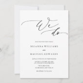 Einfache elegante Kalligraphie, die wir Hochzeit m Einladung (Vorderseite)