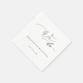 Einfache elegante Kalligraphie, die wir Hochzeit m Serviette (Ecke)