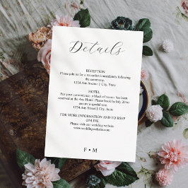 Einfache elegante Kalligraphie-Hochzeitskarte Begleitkarte