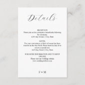 Einfache elegante Kalligraphie-Hochzeitskarte Begleitkarte (Vorderseite)