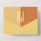 Einfache Elegante Kalligraphie Monogram Wedding All In One Einladung (Rückseite)