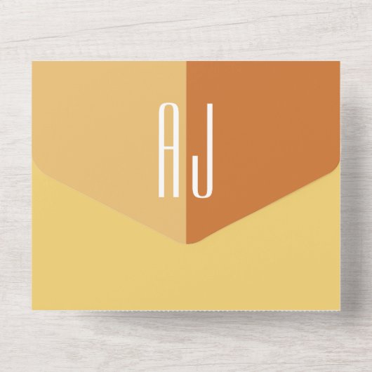 Einfache Elegante Kalligraphie Monogram Wedding All In One Einladung (Rückseite)