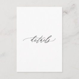 Einfache elegante kalligraphische Hochzeitdetails Begleitkarte