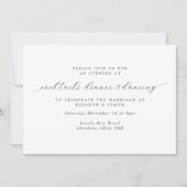 Einfache, elegante kalligraphische Hochzeitsempfeh Einladung (Vorderseite)
